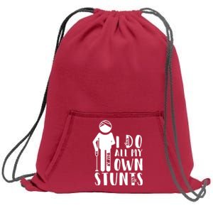 I Do All My Own Stunts Stick Figure Sweatshirt Cinch Pack Bag