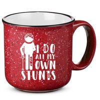 I Do All My Own Stunts Stick Figure 15oz Campfire Ceramic Mug
