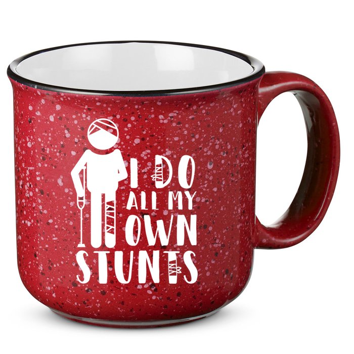 I Do All My Own Stunts Stick Figure 15oz Campfire Ceramic Mug