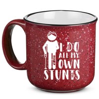 I Do All My Own Stunts Stick Figure 15oz Campfire Ceramic Mug