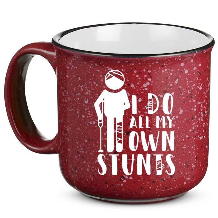 I Do All My Own Stunts Stick Figure 15oz Campfire Ceramic Mug