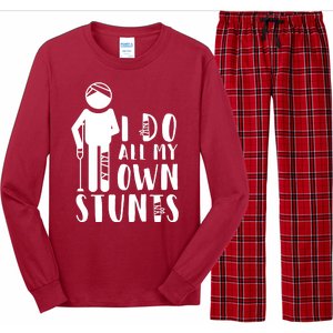 I Do All My Own Stunts Stick Figure Long Sleeve Pajama Set