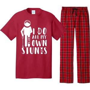 I Do All My Own Stunts Stick Figure Pajama Set