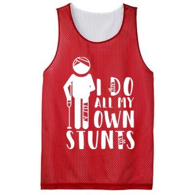 I Do All My Own Stunts Stick Figure Mesh Reversible Basketball Jersey Tank