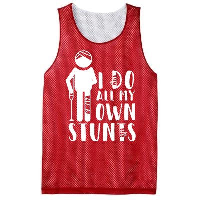 I Do All My Own Stunts Stick Figure Mesh Reversible Basketball Jersey Tank