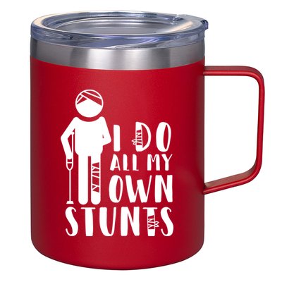 I Do All My Own Stunts Stick Figure 12oz Stainless Steel Coffee Mug