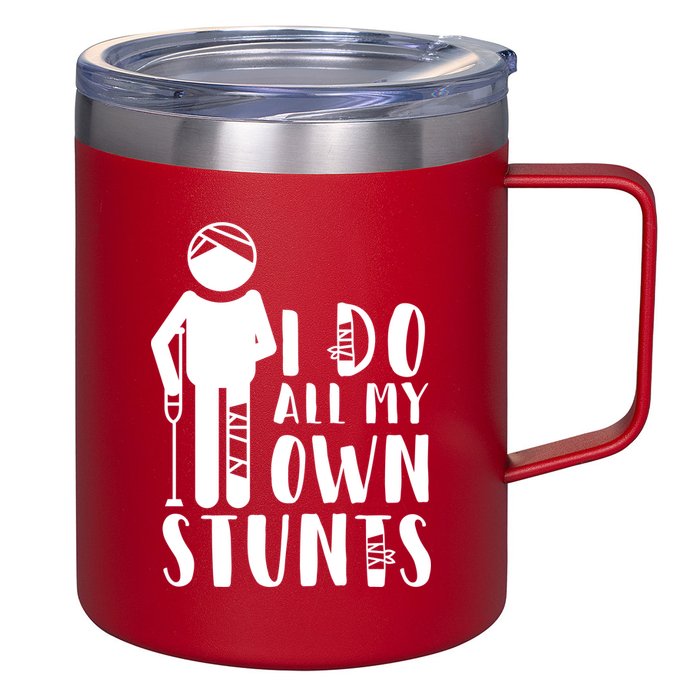 I Do All My Own Stunts Stick Figure 12oz Stainless Steel Coffee Mug