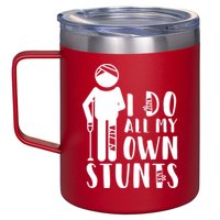 I Do All My Own Stunts Stick Figure 12oz Stainless Steel Coffee Mug
