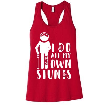 I Do All My Own Stunts Stick Figure Womens Tank Top