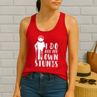 I Do All My Own Stunts Stick Figure Womens Tank Top