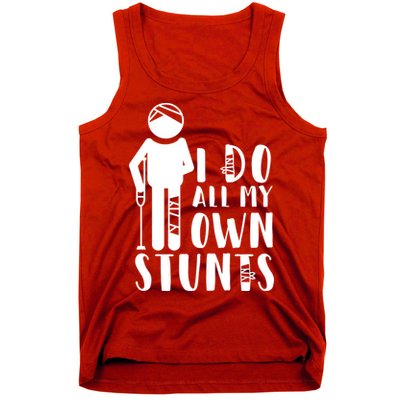 I Do All My Own Stunts Stick Figure Tank Top