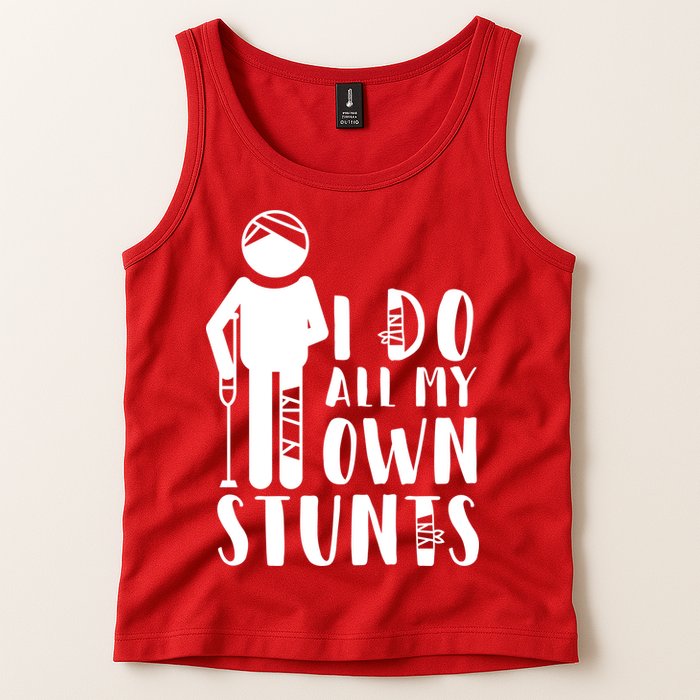 I Do All My Own Stunts Stick Figure Tank Top