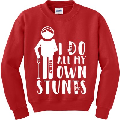 I Do All My Own Stunts Stick Figure Kids Sweatshirt