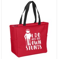 I Do All My Own Stunts Stick Figure Zip Tote Bag