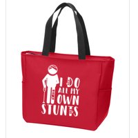 I Do All My Own Stunts Stick Figure Zip Tote Bag