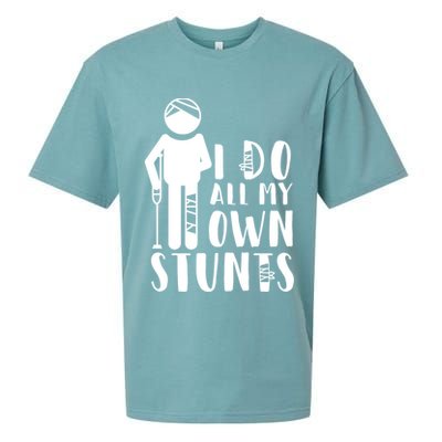 I Do All My Own Stunts Stick Figure Sueded Cloud Jersey T-Shirt