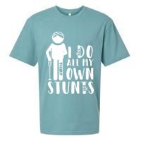 I Do All My Own Stunts Stick Figure Sueded Cloud Jersey T-Shirt