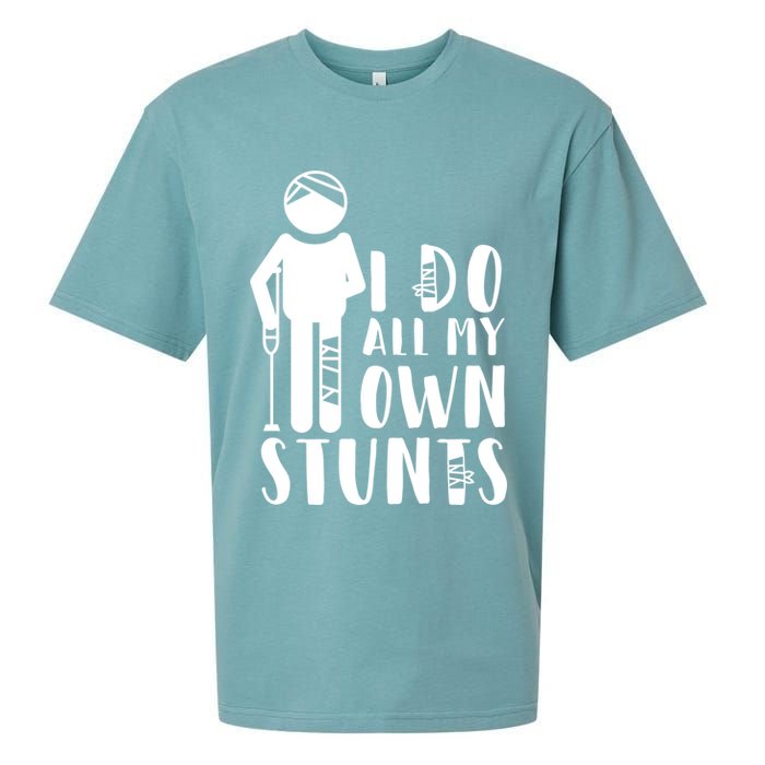 I Do All My Own Stunts Stick Figure Sueded Cloud Jersey T-Shirt