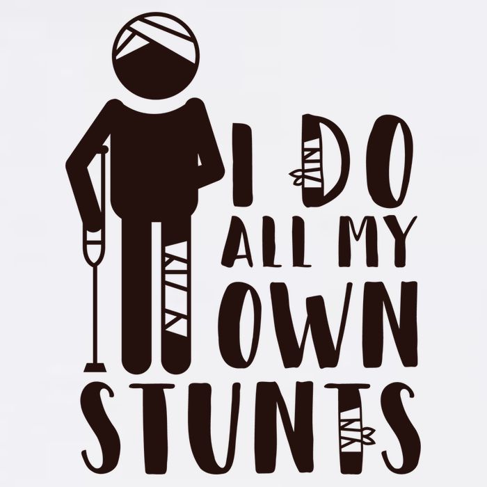 I Do All My Own Stunts Stick Figure Garment-Dyed Sweatshirt