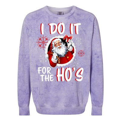 I Do It For the Ho's Funny Santa Claus Colorblast Crewneck Sweatshirt