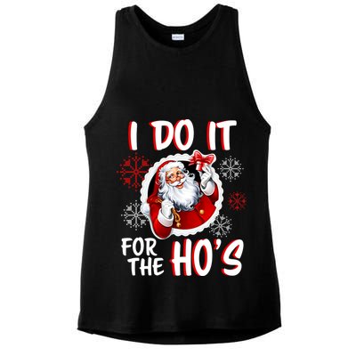 I Do It For the Ho's Funny Santa Claus Ladies PosiCharge Tri-Blend Wicking Tank