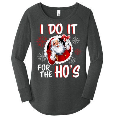 I Do It For the Ho's Funny Santa Claus Women's Perfect Tri Tunic Long Sleeve Shirt