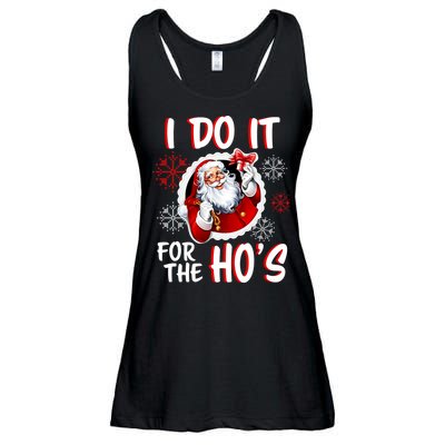 I Do It For the Ho's Funny Santa Claus Ladies Essential Flowy Tank