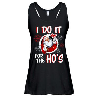 I Do It For the Ho's Funny Santa Claus Ladies Essential Flowy Tank