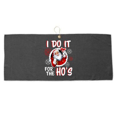 I Do It For the Ho's Funny Santa Claus Large Microfiber Waffle Golf Towel