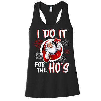 I Do It For the Ho's Funny Santa Claus Women's Racerback Tank