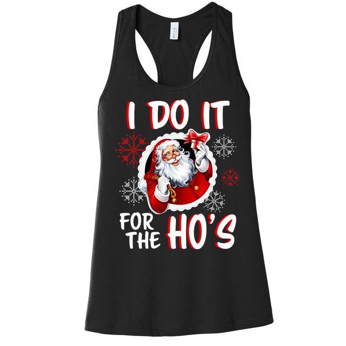 I Do It For the Ho's Funny Santa Claus Women's Racerback Tank