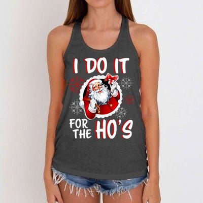 I Do It For the Ho's Funny Santa Claus Women's Knotted Racerback Tank