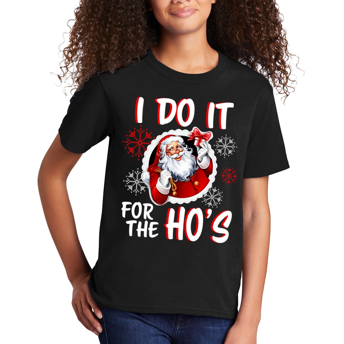 I Do It For the Ho's Funny Santa Claus Kids T-Shirt