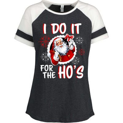 I Do It For the Ho's Funny Santa Claus Enza Ladies Jersey Colorblock Tee