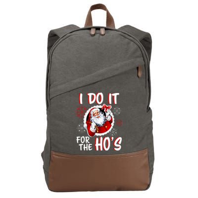 I Do It For the Ho's Funny Santa Claus Cotton Canvas Backpack