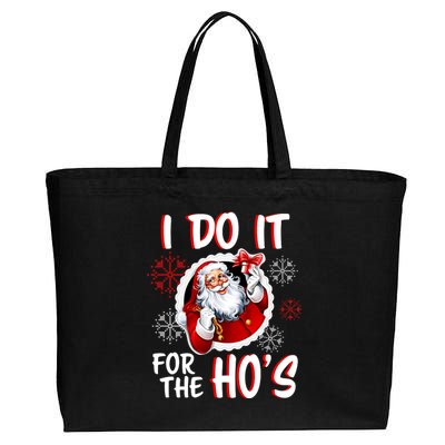 I Do It For the Ho's Funny Santa Claus Cotton Canvas Jumbo Tote