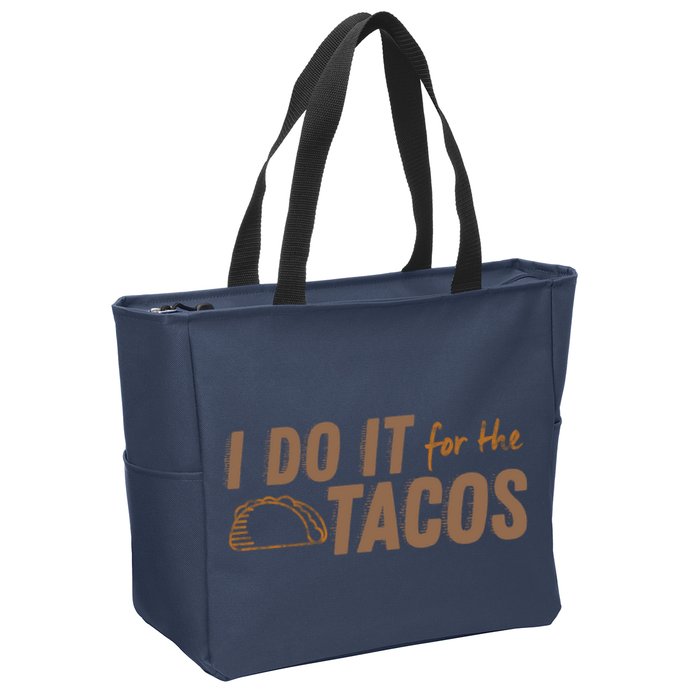 I Do It For The Tacos Zip Tote Bag