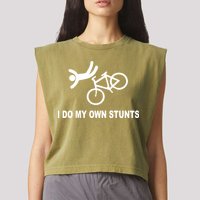 I Do My Own Stunts Garment-Dyed Women's Muscle Tee