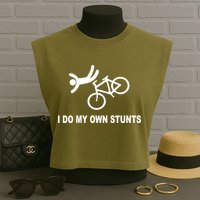 I Do My Own Stunts Garment-Dyed Women's Muscle Tee