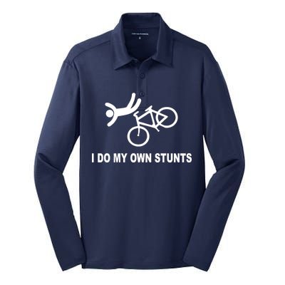 I Do My Own Stunts Silk Touch Performance Long Sleeve Polo