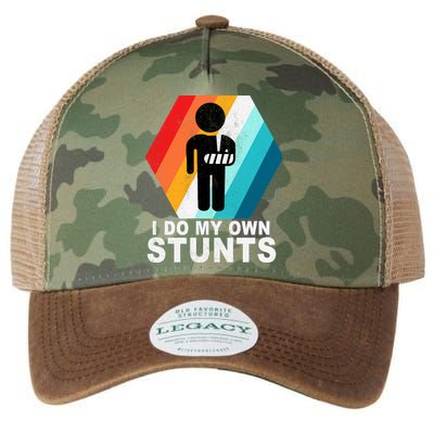 I Do My Own Stunts Retro Funny Meme Legacy Tie Dye Trucker Hat