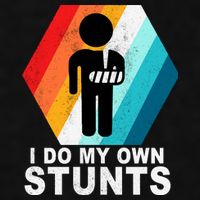 I Do My Own Stunts Retro Funny Meme Ladies PosiCharge Tri-Blend Wicking Tank