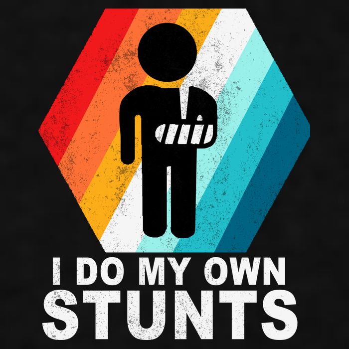 I Do My Own Stunts Retro Funny Meme Ladies PosiCharge Tri-Blend Wicking Tank