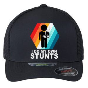 I Do My Own Stunts Retro Funny Meme Flexfit Unipanel Trucker Cap