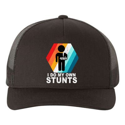 I Do My Own Stunts Retro Funny Meme Yupoong Adult 5-Panel Trucker Hat