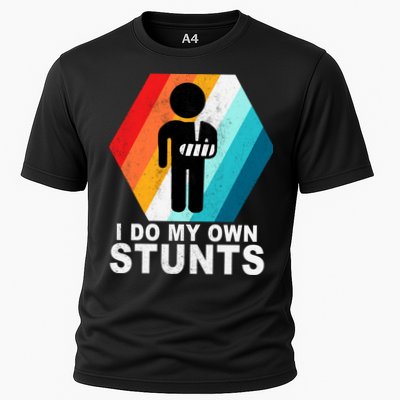 I Do My Own Stunts Retro Funny Meme Performance Shirt