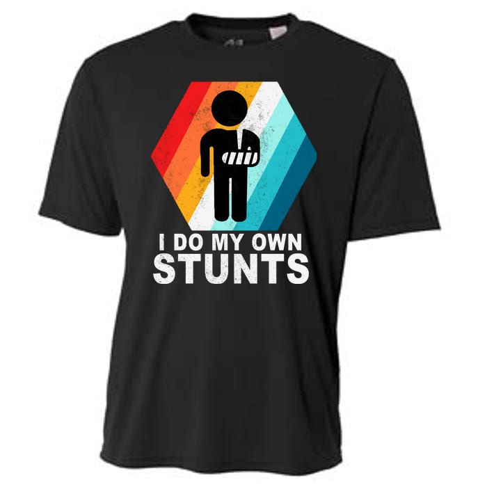 I Do My Own Stunts Retro Funny Meme Cooling Performance Crew T-Shirt