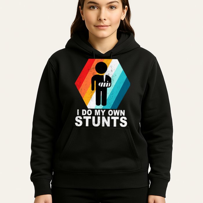 I Do My Own Stunts Retro Funny Meme Hoodie