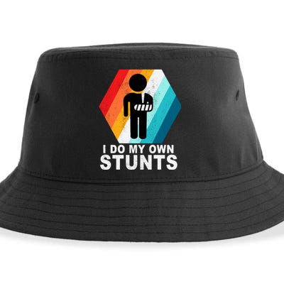 I Do My Own Stunts Retro Funny Meme Sustainable Bucket Hat