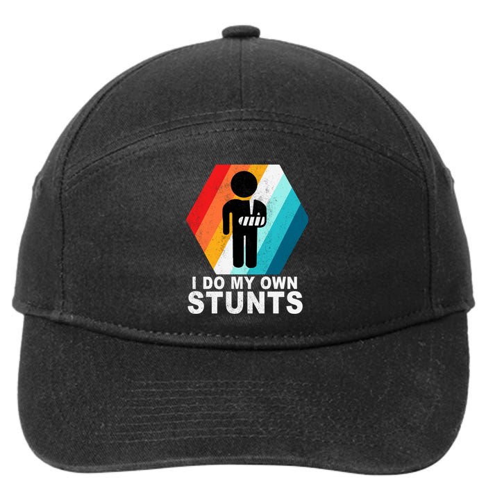 I Do My Own Stunts Retro Funny Meme 7-Panel Snapback Hat